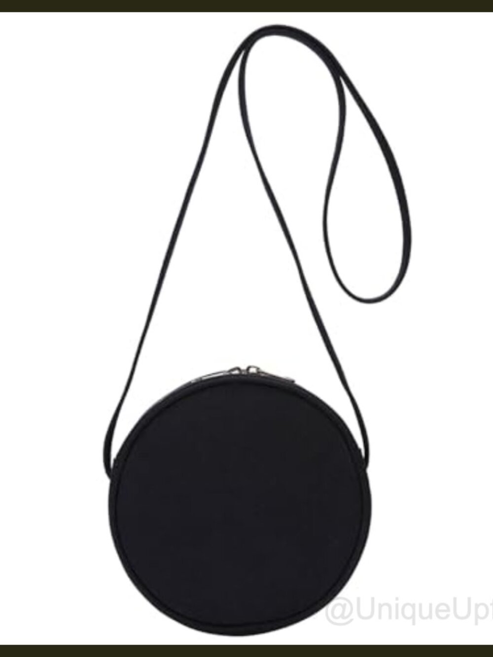 Round Crossbody Bag Cotton Canvas Circle Purse with Zipper